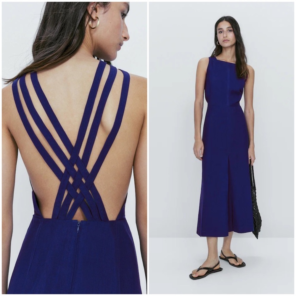 NWT Zara Massimo Dutti DRESS WITH CROSSED BACK
